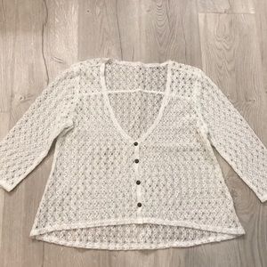 NWOT white summery top with buttons - Size Small